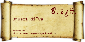 Bruszt Éva névjegykártya