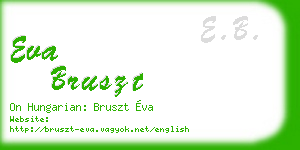 eva bruszt business card